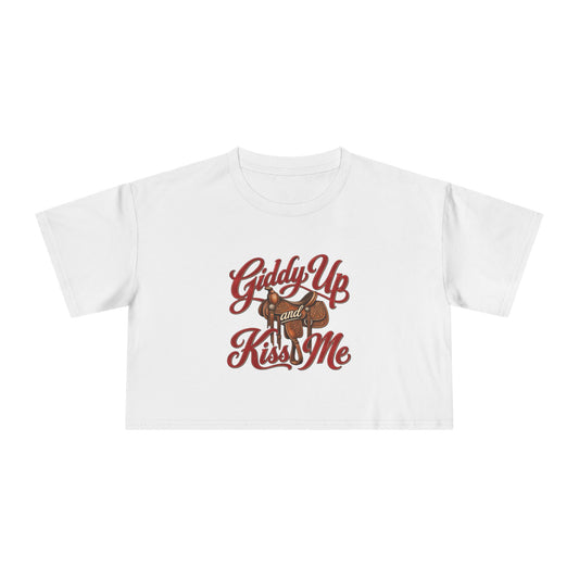 Giddy Up and Kiss Me Crop Tee.