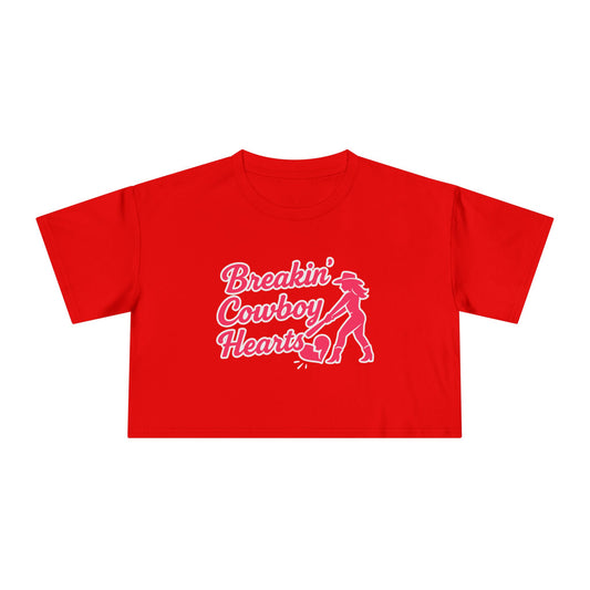 Breakin' Cowboy Hearts Crop Tee.