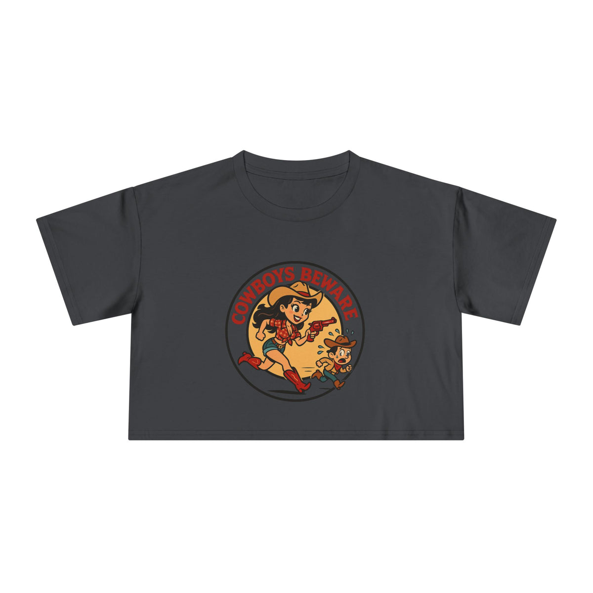 Cowboys Beware Crop Tee.