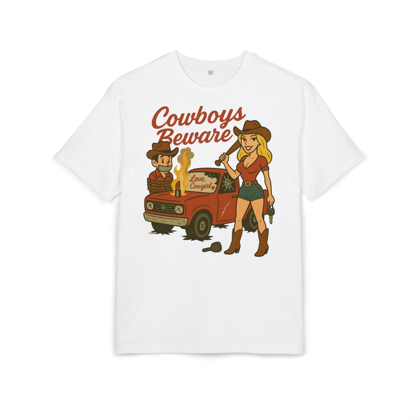 Cowboys Beware Oversize Tee.