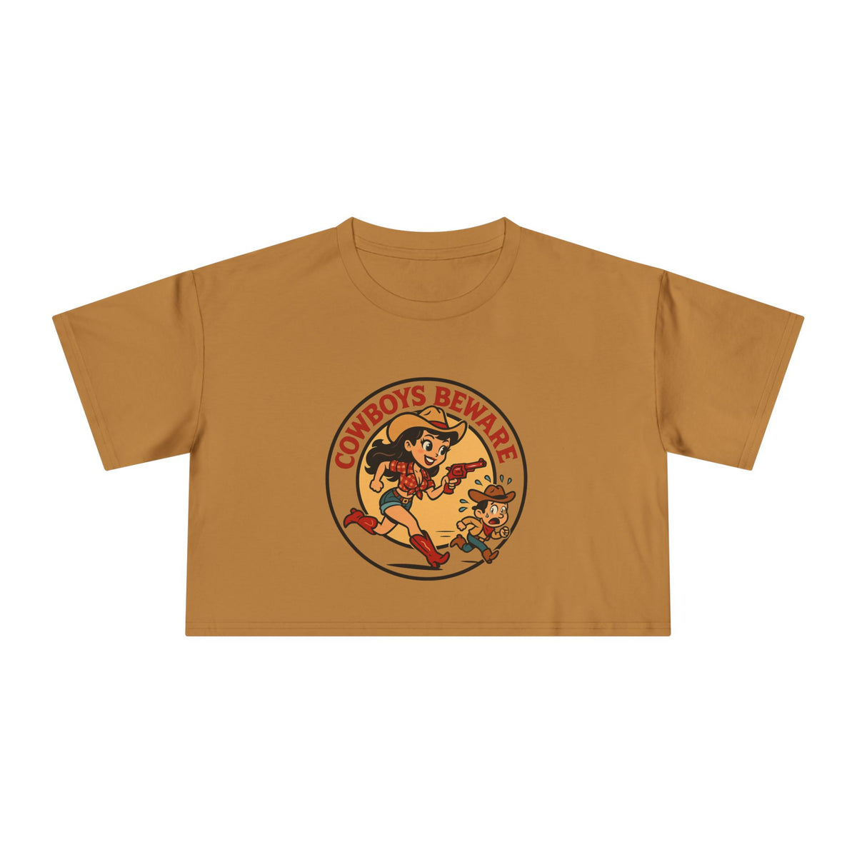 Cowboys Beware Crop Tee.