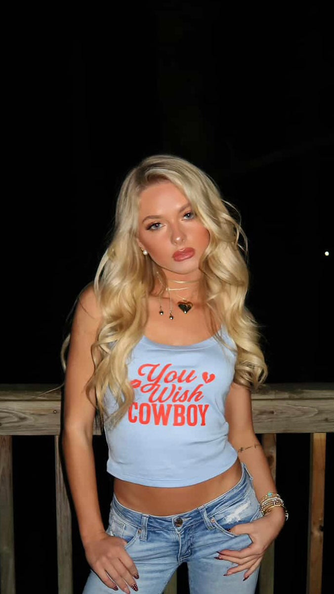 You Wish Cowboy Spaghetti Strap Tank.