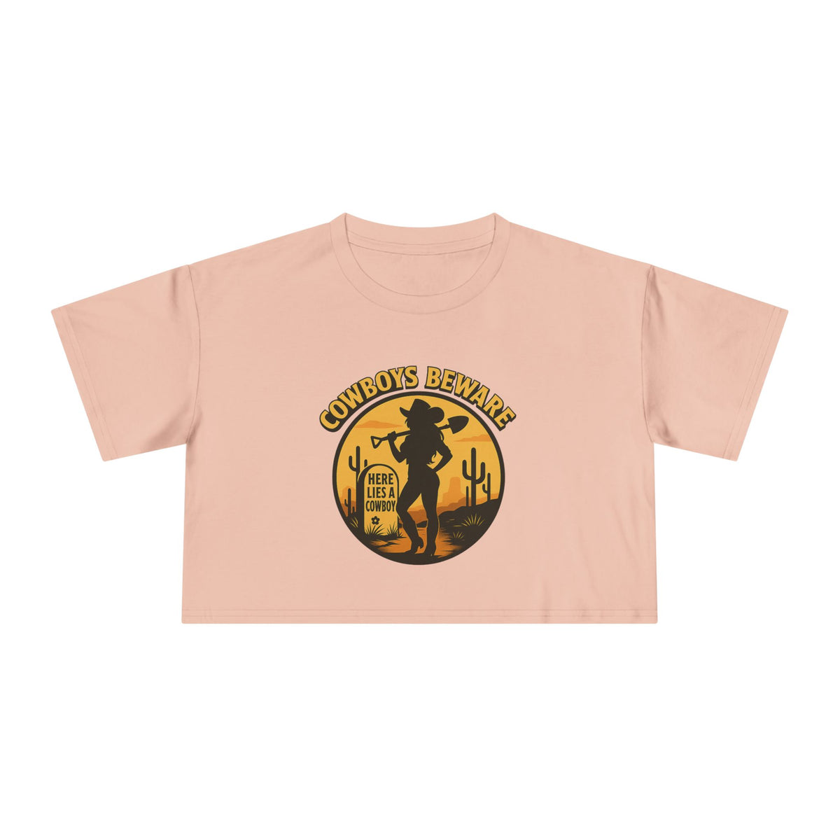 Cowboys Beware Crop Tee.
