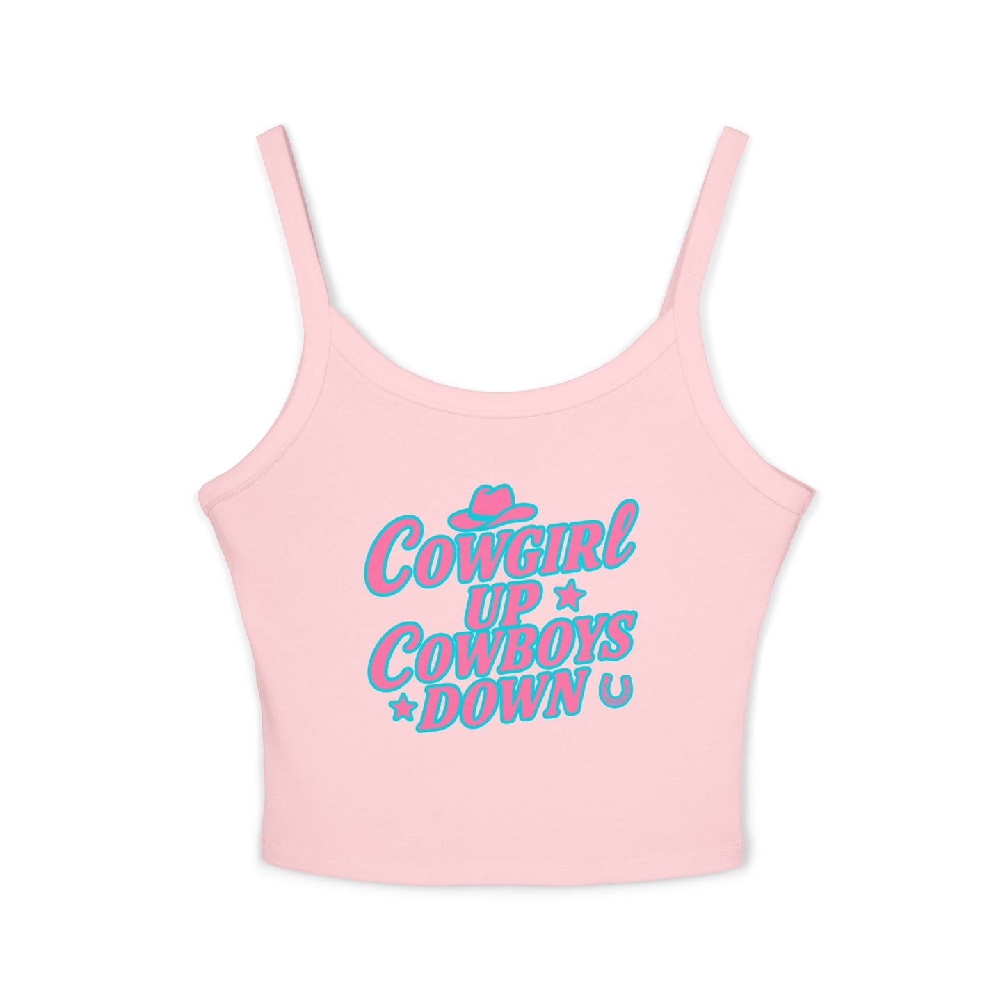 Cowgirl Up Cowboys Down Spaghetti Strap Tank.