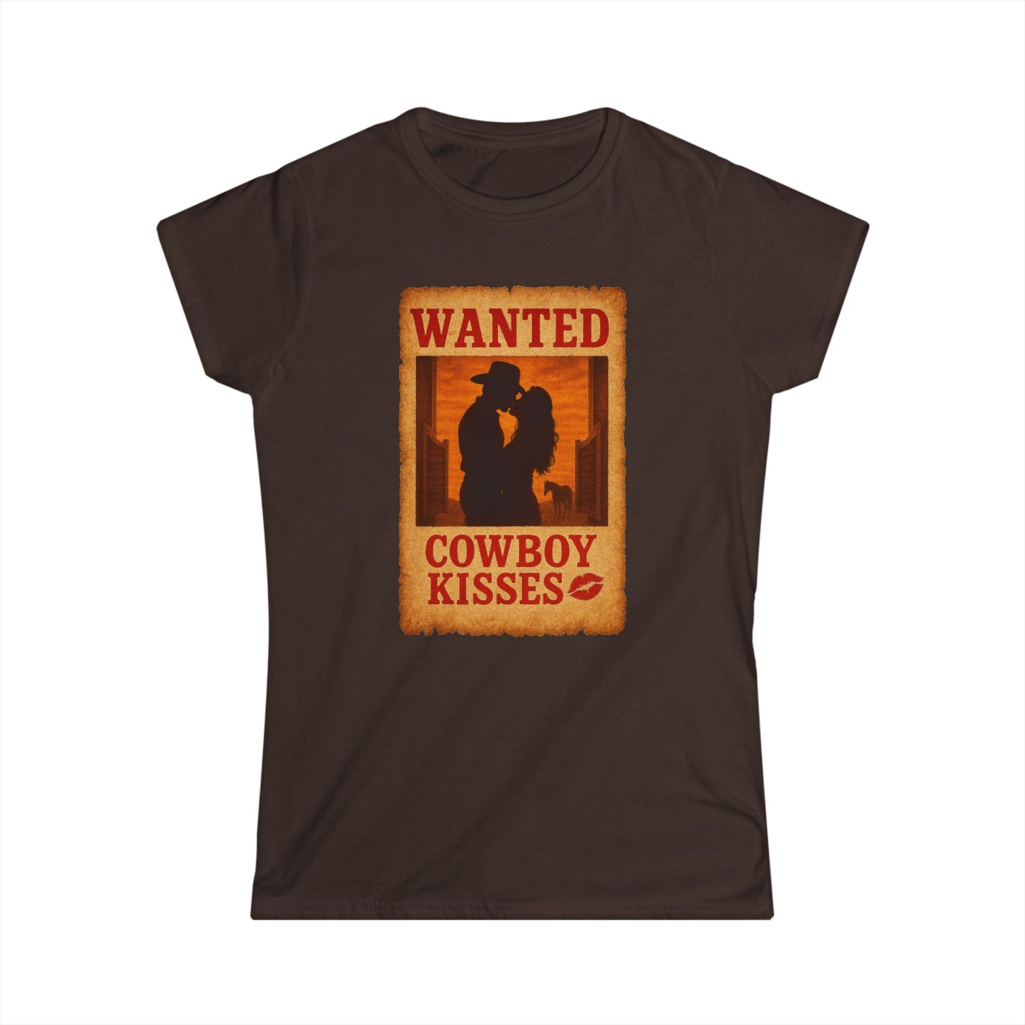 WANTED Cowboy Kisses Softstyle Tee.