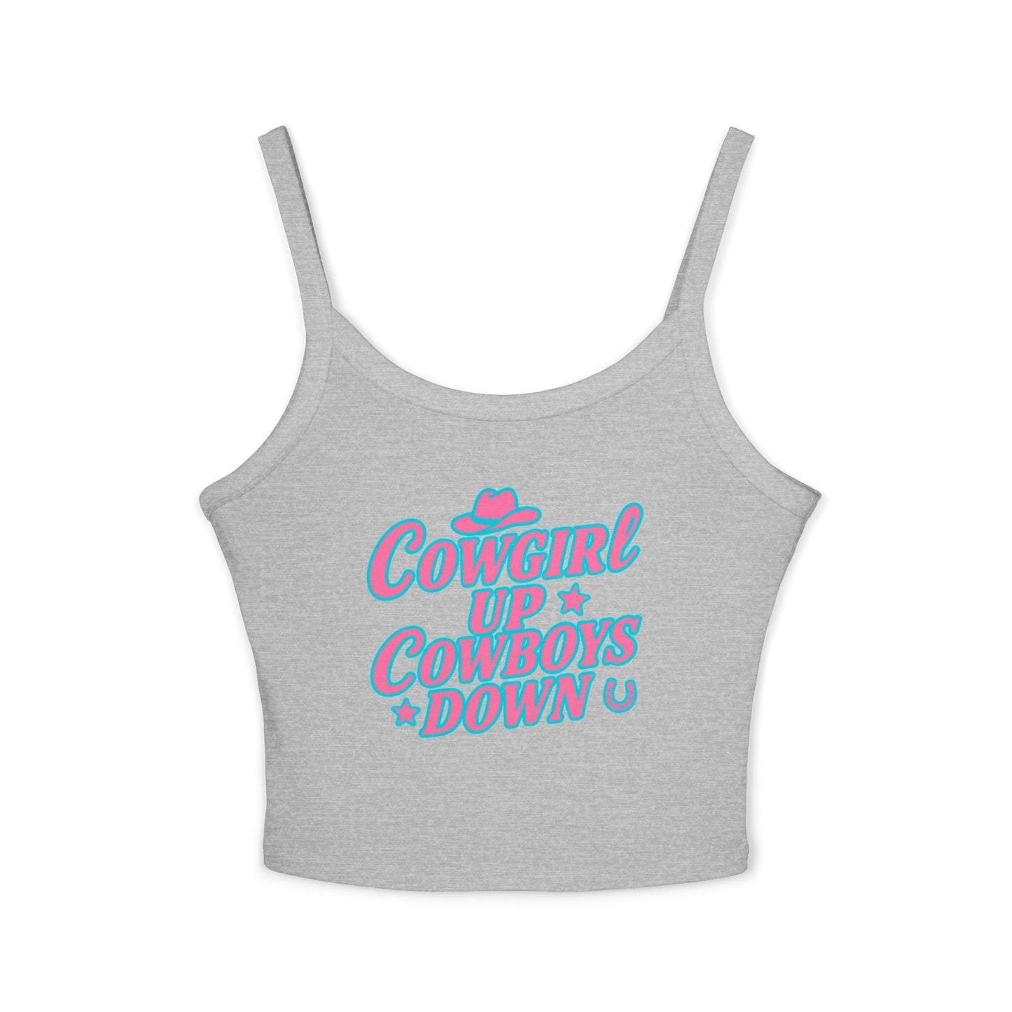 Cowgirl Up Cowboys Down Spaghetti Strap Tank.