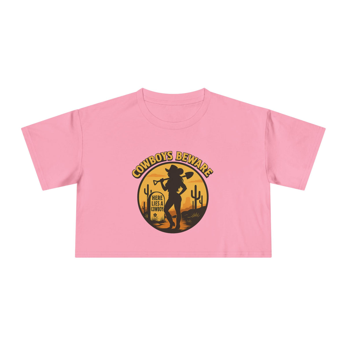 Cowboys Beware Crop Tee.