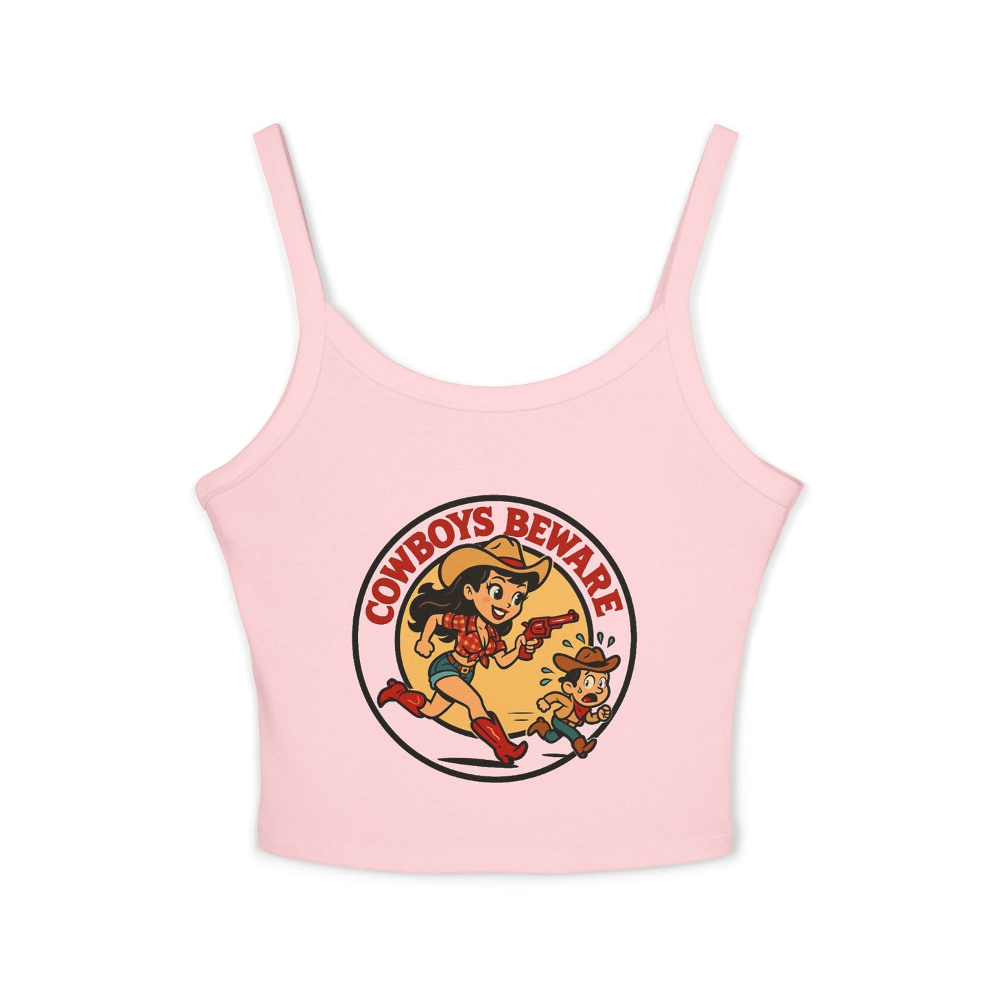 Cowboys Beware Spaghetti Strap Tank.