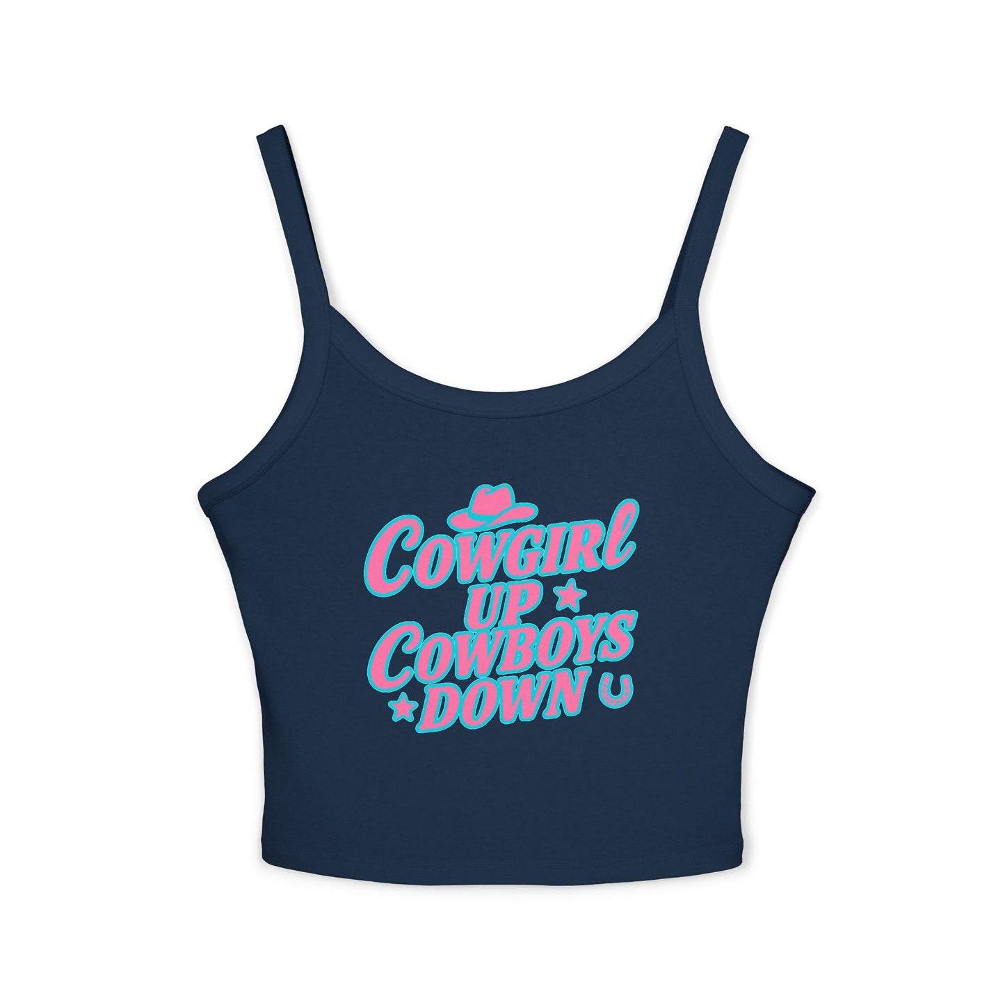 Cowgirl Up Cowboys Down Spaghetti Strap Tank.