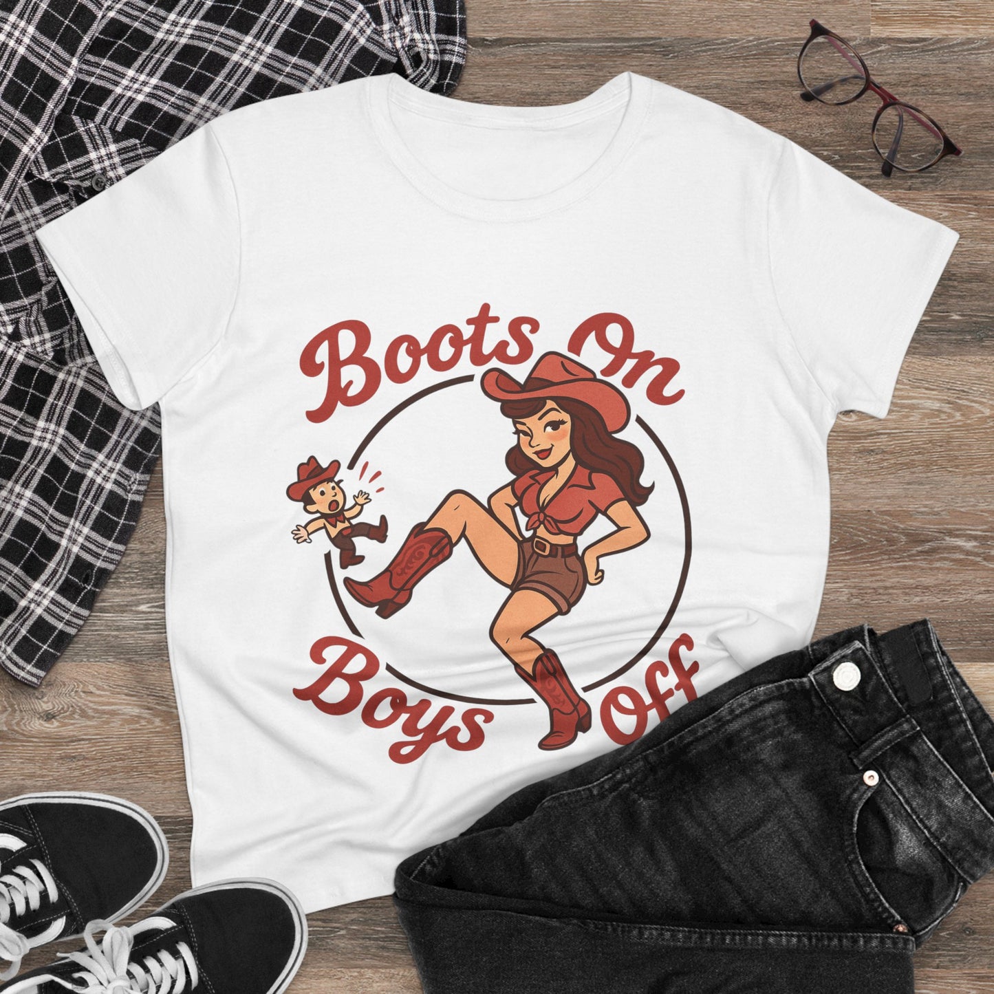 “Boots On Boys Off” Tee.