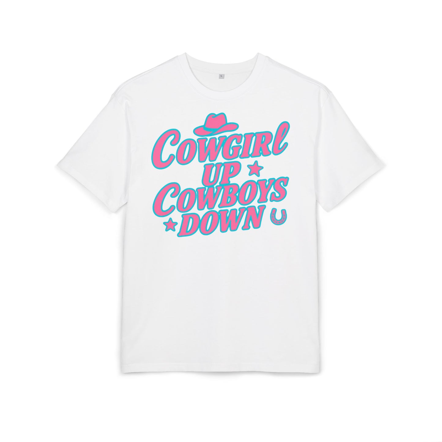 Cowgirl Up Cowboys Down Oversize Tee.