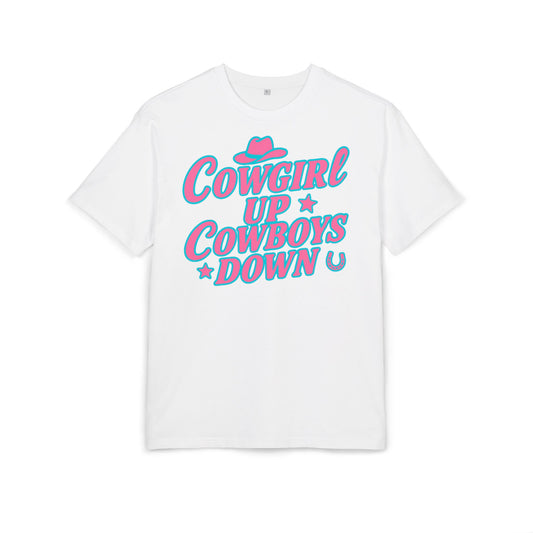 Cowgirl Up Cowboys Down Oversize Tee.