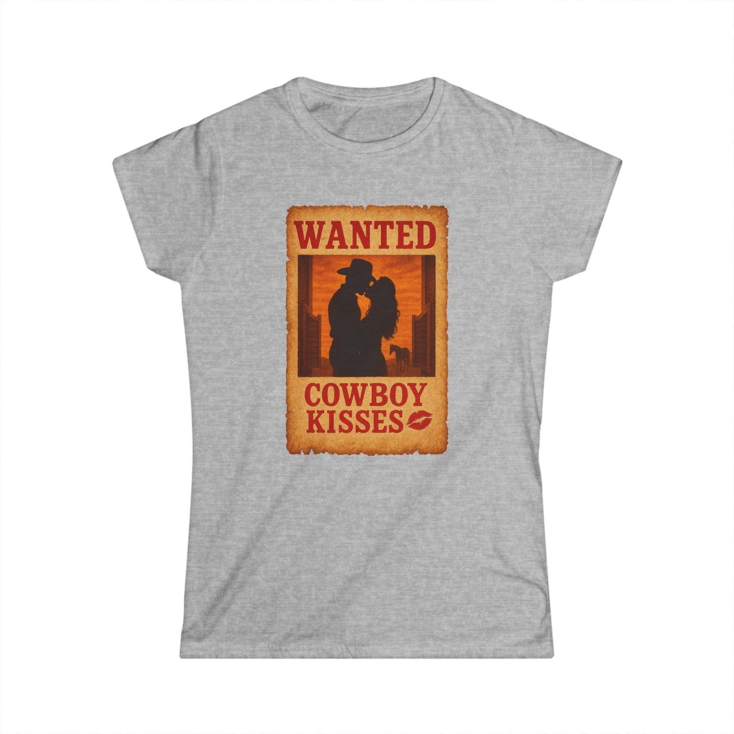 WANTED Cowboy Kisses Softstyle Tee.