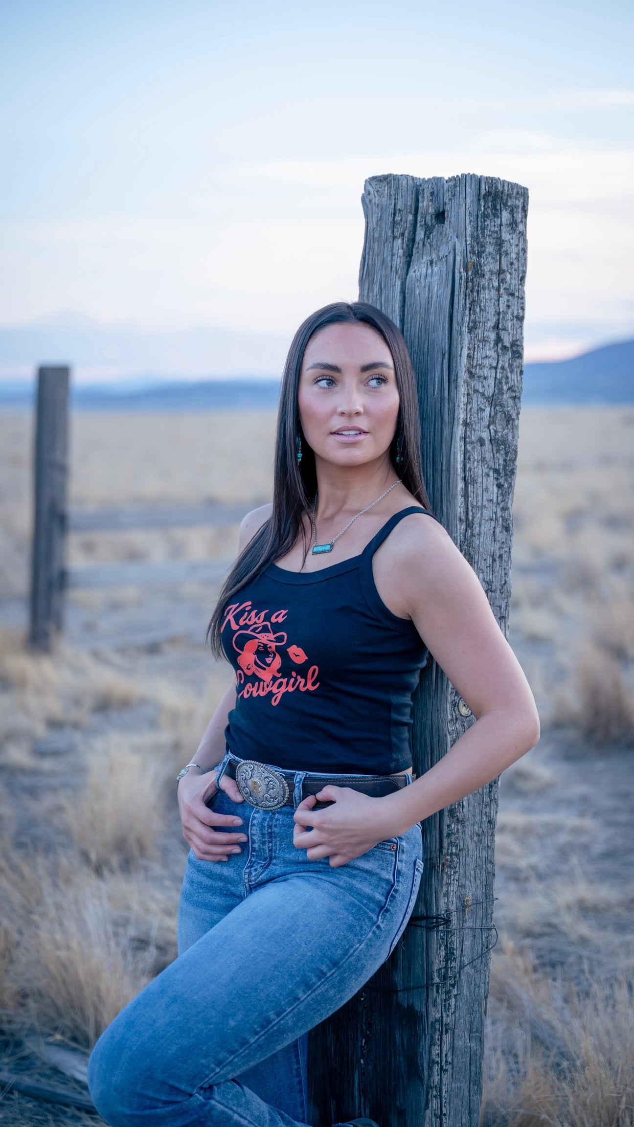 Kiss a Cowgirl Spaghetti Strap Tank.