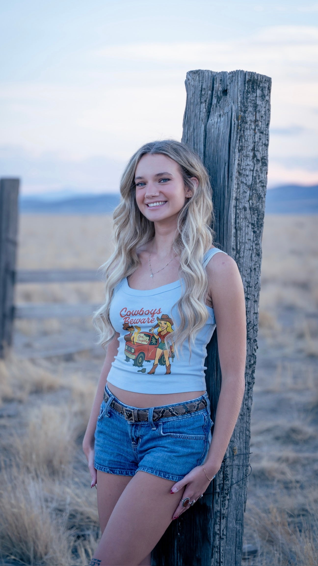 Cowboys Beware Spaghetti Strap Tank.