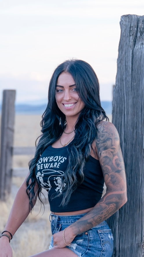 Cowboys Beware Spaghetti Strap Tank.