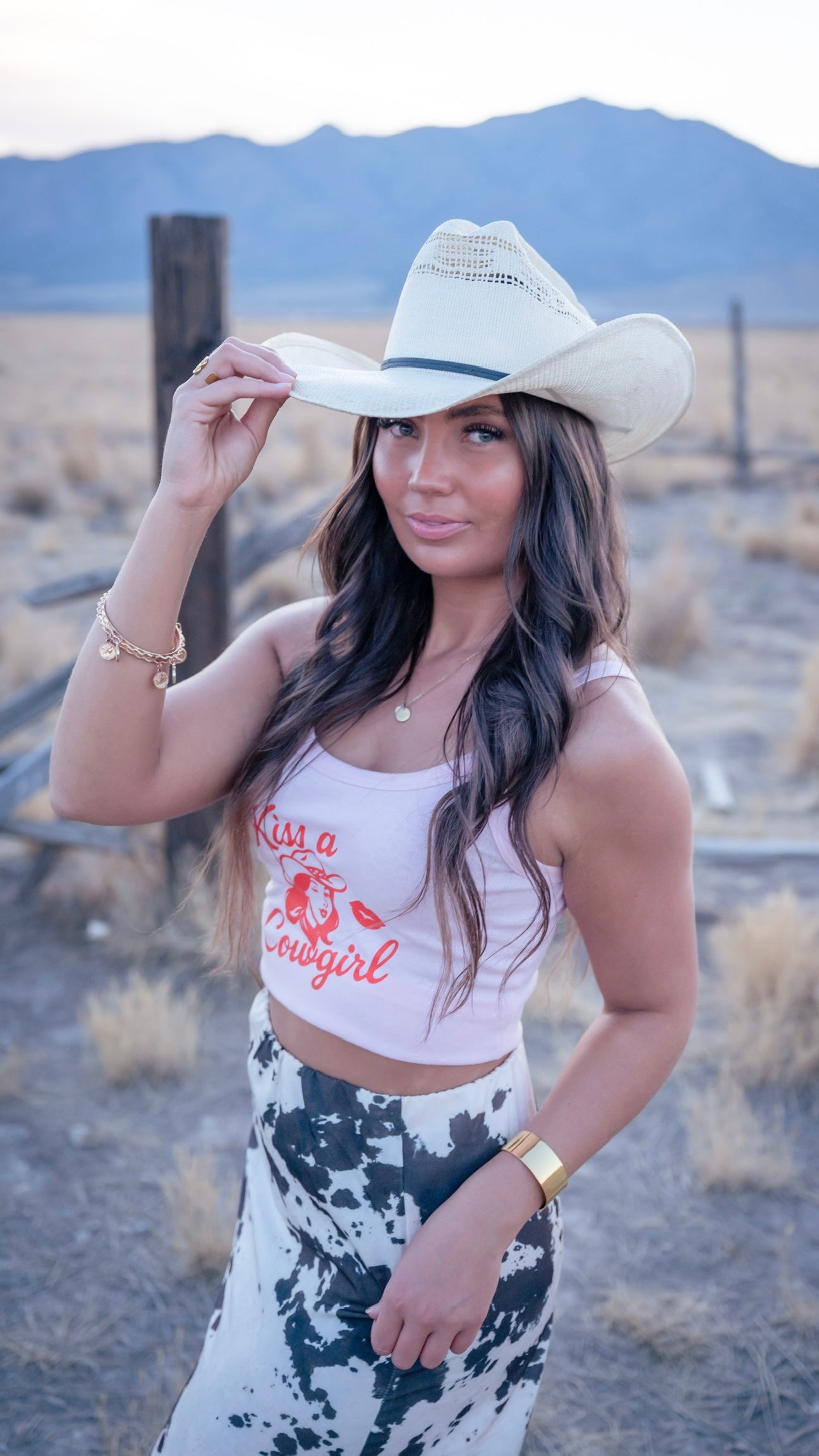 Kiss a Cowgirl Spaghetti Strap Tank.