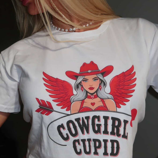 Cowgirl Cupid Crop Tee.