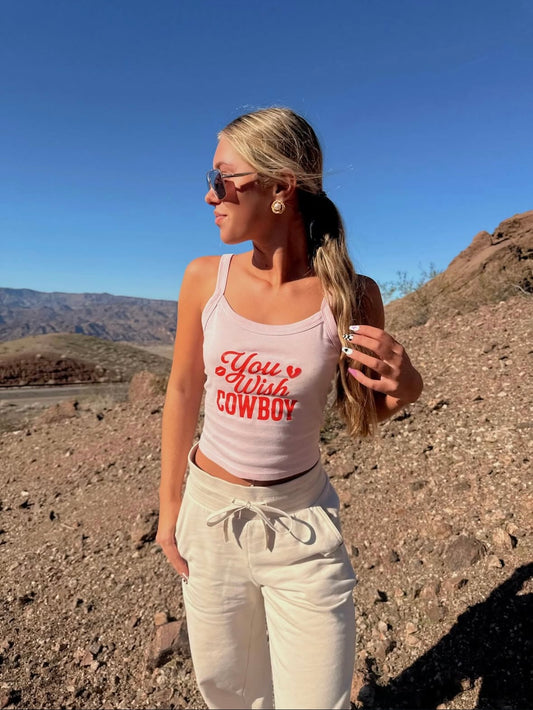 You Wish Cowboy Spaghetti Strap Tank.