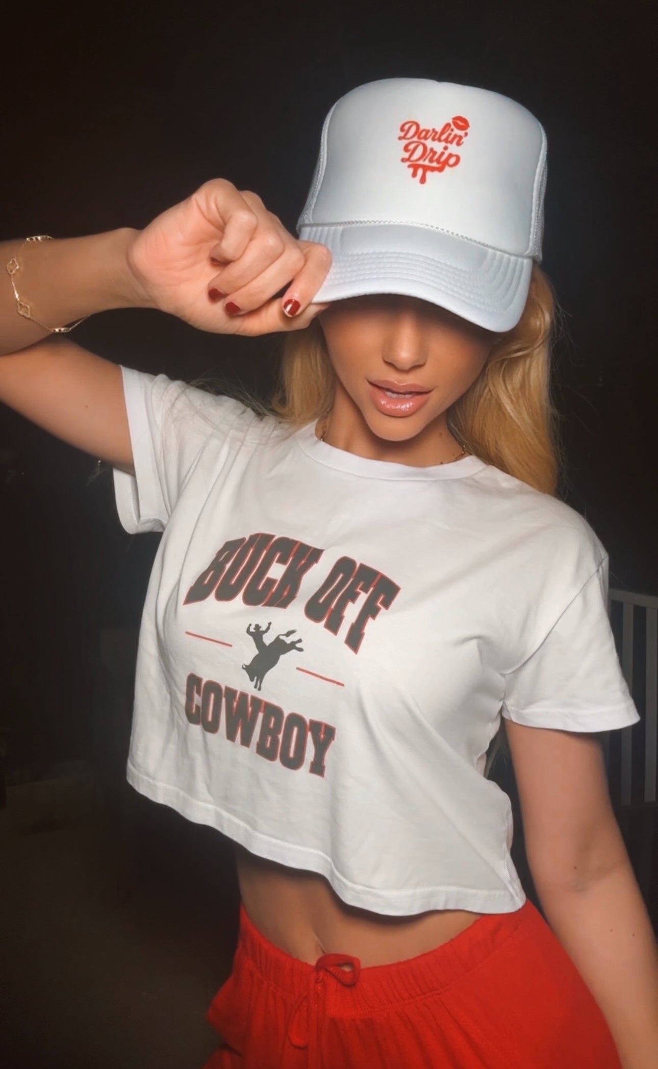 Buck Off Cowboy Crop Tee.